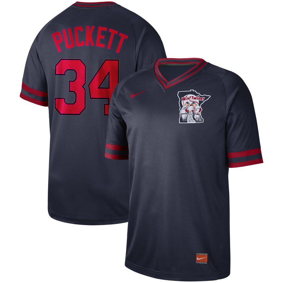 2019 Men MLB Minnesota Twins #34 Puckett blue Nike Cooperstown Collection Jerseys->minnesota twins->MLB Jersey